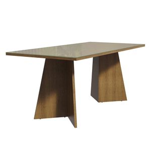 Mesa de Jantar Retangular com Tampo de Vidro Rustic/Crema 5388 Madesa