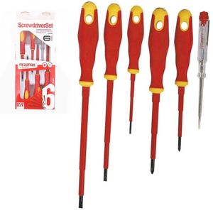 Jogo Chaves Fenda Philips Isolada Eletricista 1000v Imantada 6 Pecas Seguranca Maxima Em Seus Servicos