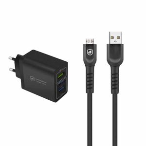 Kit Carregador Turbo Triplo e Cabo Dual Shock Micro USB V8 - Gshield