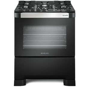 Fogão Mueller 5 Bocas Decorato Vetro Preto Timer Bivolt