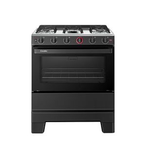 Fogão Esmaltec 5 Bocas Ideal Super Mesa De Aço Inox Preto F5IAP Bivolt