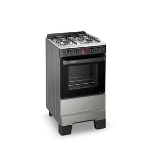 Fogão A Gás Mesa Inox Forno 50L Limpa Fácil E Acendimento Automático Esmaltec F4IAI Inox 4 Bocas Bivolt