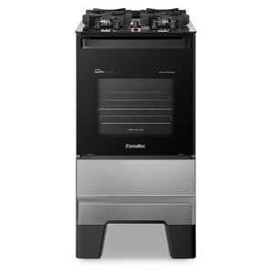 Fogão A Gás Mesa De Vidro Forno 50L Esmaltec Ideal Master Glass Inox 4 Bocas Bivolt