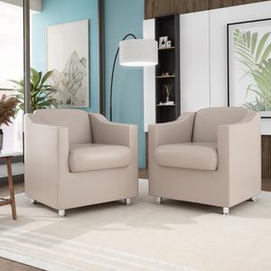 Kit 2 Poltronas Decorativas Tilla Courino