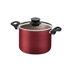 Caldeirão Tramontina Paris Antiaderente Tampa de Vidro Vermelho 24CM
