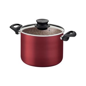 Caldeirão Tramontina Paris Antiaderente Tampa de Vidro Vermelho 28CM