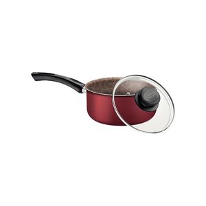 Panela Tramontina Paris Antiaderente Vermelho com Tampa de Vidro 18CM