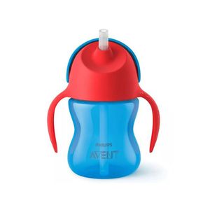 Copo Dinossauro Com Canudo Curvado Philips Avent 200Ml Azul