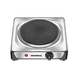 Fogão Elétrico Mondial 1 boca 6 temperaturas Fast Cook Inox