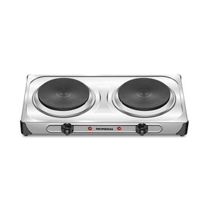 Fogão Elétrico Mondial 2 bocas 6 temperaturas Fast Cook Due Inox
