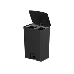 Lixeira com Pedal OU Trium 30 Litros com Duplo Compartimento Preto