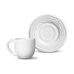 Conjunto Porto Brasil com 6 Xícaras de Café Madeleine Branco