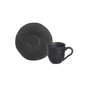 Conjunto Porto Brasil com 6 Xícaras de Café Orgânico Preto Matte