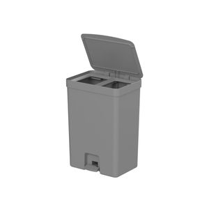 Lixeira com Pedal OU Trium 30 Litros com Duplo Compartimento Chumbo