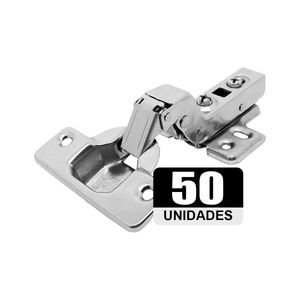 Kit 50 Dobradiças Alta Armário 35mm C/ Amortecedor Tradestar