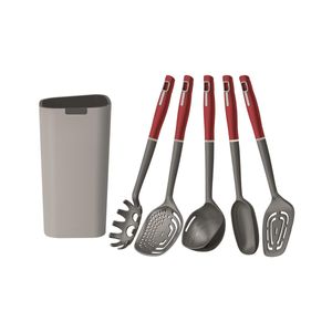 Jogo de Utensílios Nylon Tramontina Verano Vermelho 6 Peças