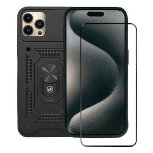 Kit Capa Dinamic Cam Protection e Pelicula Ultra Glass Preta para iPhone 15 Pro - Gshield