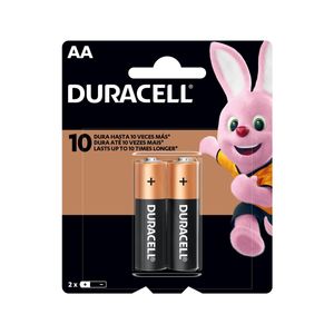 Pilha Alcalina AA Pequena Duracell com 2 Unidades