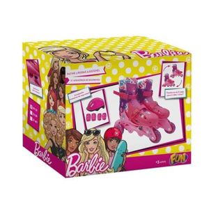 Patins Da Barbie Ajustável 3 Rodas 29/32 Com Acessórios Fun F0010-7