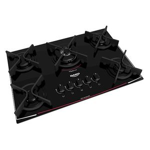 Fogão Cooktop Glass 5 Bocas Preto