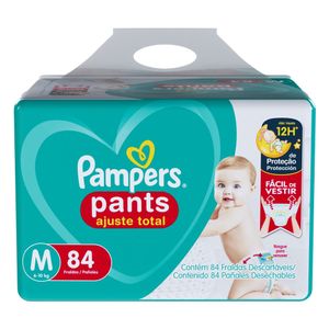 Fralda Descartável Infantil Pants Pampers Ajuste Total M Pacote 84 Unidades