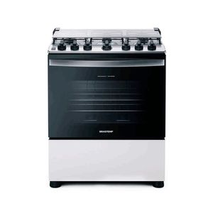 Fogão 6 Bocas BFS6NCB Mesa de Inox Brastemp Branco Bivolt