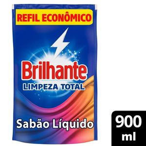 Lava Roupas Líquido Brilhante Limpeza Total Refil 900ml