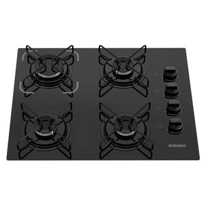 Cooktop 4 Bocas Essencial Mesa de Vidro Itatiaia Preto Bivolt