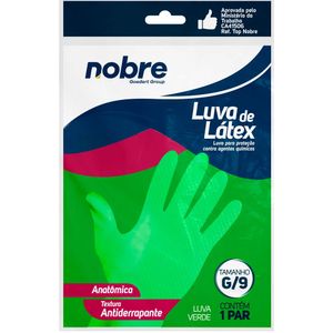 Luva de Látex Top Nobre Verde G/9