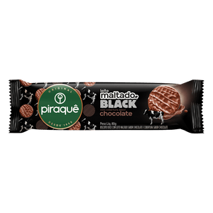 Biscoito Piraquê Black Leite Maltado Chocolate 80g