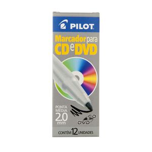 Pincel Marcador Permanente para CD e DVD Preto 2,0mm 12x1