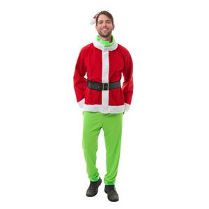 Fantasia Grinch Adulto Vermelho Verde Natalino