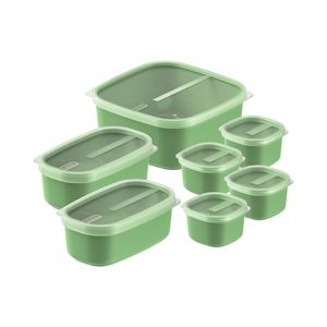 Conjunto de Potes Tramontina Mixcolor Verde Sálvia com Tampa 7 Peças