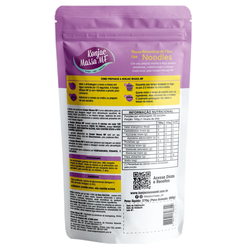 Massa Tipo Noodles Konjac 270G - Mateus On