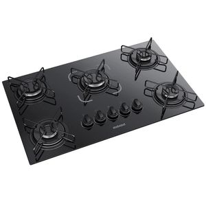 Cooktop 5 Bocas Essencial Mesa de Vidro Itatiaia Preto Bivolt