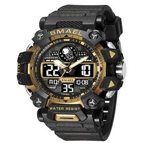 Relógio Masculino Smael AnaDigi 8078 Preto e Dourado