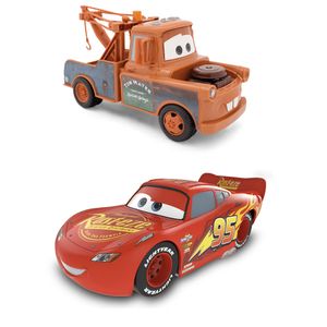 Disney Carros Veículo de Fricção - Relâmpago McQueen e Mater 22 cm