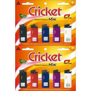 Isqueiro Cricket Mini Cartela Com 10 Un Original Fiat Lux