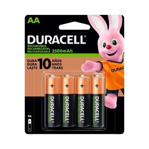 Pilha Recarregável Duracell AA 2500 mAh C/ 4 Unidades - AC2474