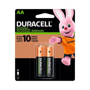 Pilha Recarregável Duracell AA 2500 mAh C/ 2 Unidades - AC2473