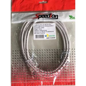 Cabos De Rede Patch Cord Cat5E Speedlan 2Mt Cinza