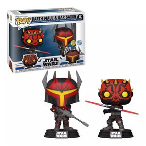 Funko Pop Star Wars Darth Maul &amp; Gar Saxon 2 Pack Glows