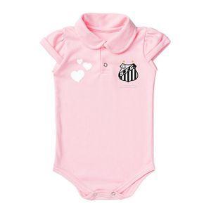 Body Santos Polo Rosa Torcida Baby