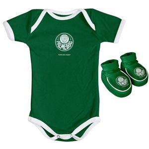 Body e Pantufa Palmeiras Verde Torcida Baby