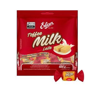 Bala Mastigável Erlan Toffee Leite 500g