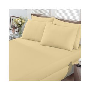 Jogo de Cama Casal Buettner Basic Liso Amarelo 3 Peças