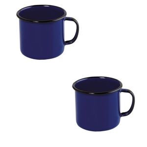 Canecas 2 (duas) de qualidade em Agata 370 ml - Azul - Ewel