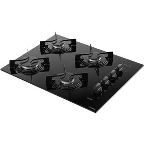 Cooktop 4 Bocas Mesa de Vidro U Top Atlas Preto Bivolt