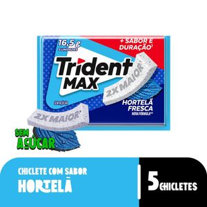 Chiclete Trident Max Hortelã Fresca Sem Açúcar 16,5g