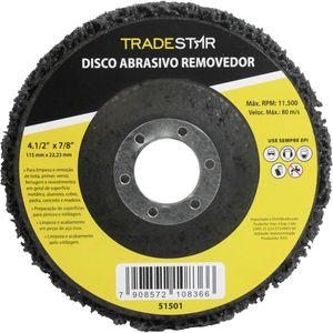 Disco Abrasivo Removedor 4.1/2 x 7/8" P/ Limpeza Tradestar